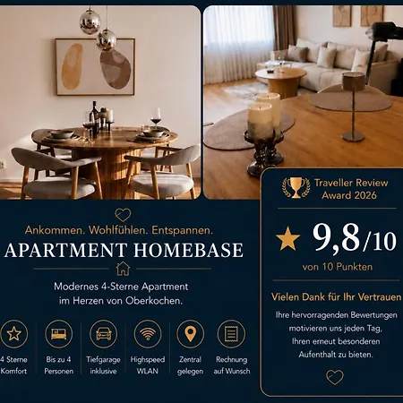 Apartment Homebase Modernes 4-sterne Mit Tiefgarage Im Zentrum Oberkochen